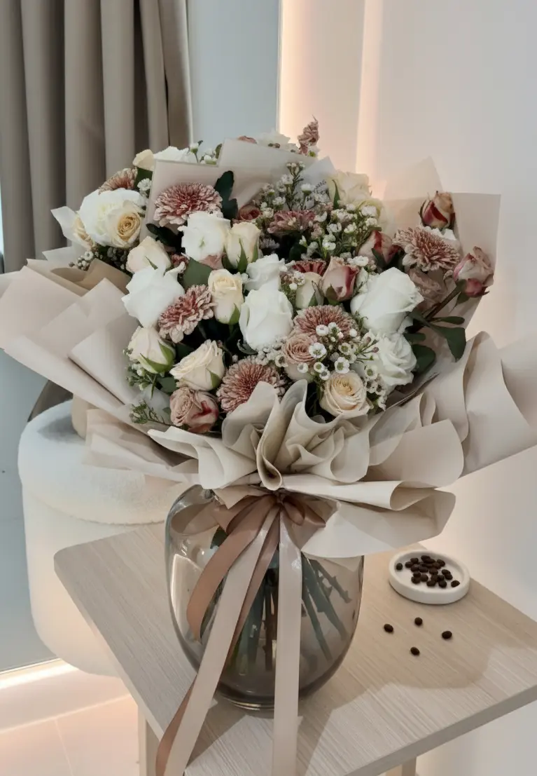Cappuccino — bouquet de fleurs Paris La Fille du Fleuriste